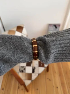 Eivora armbånd med striber - Brun/guld