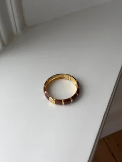 Eivora armbånd med striber - Brun/guld