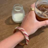 Eivora armbånd med striber - Rosa/Lyserød/hvid