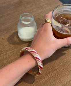 Eivora armbånd med striber - Rosa/Lyserød/hvid