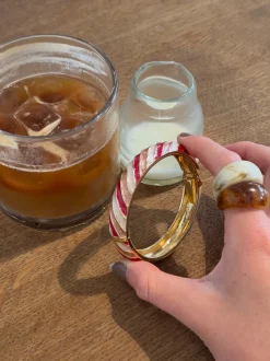 Eivora armbånd med striber - Rosa/Lyserød/hvid