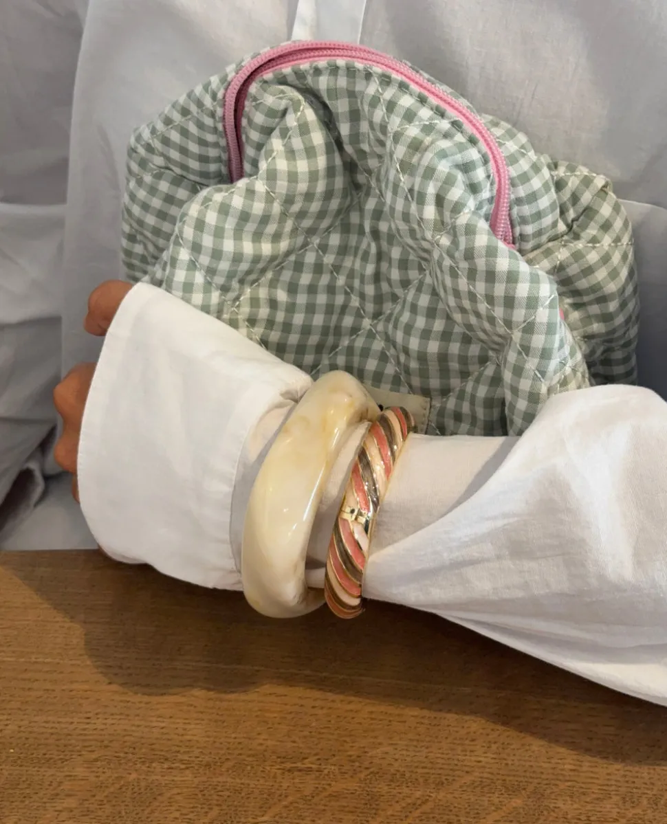 Eivora armbånd med striber - Rosa/lyserød/brun/guld