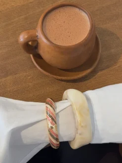 Eivora armbånd med striber - Rosa/lyserød/brun/guld