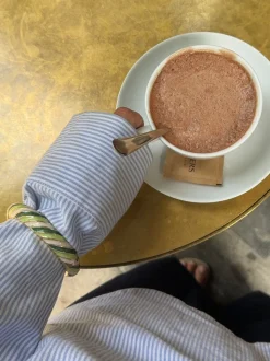 Eivora armbånd med striber - Grøn/hvid/guld