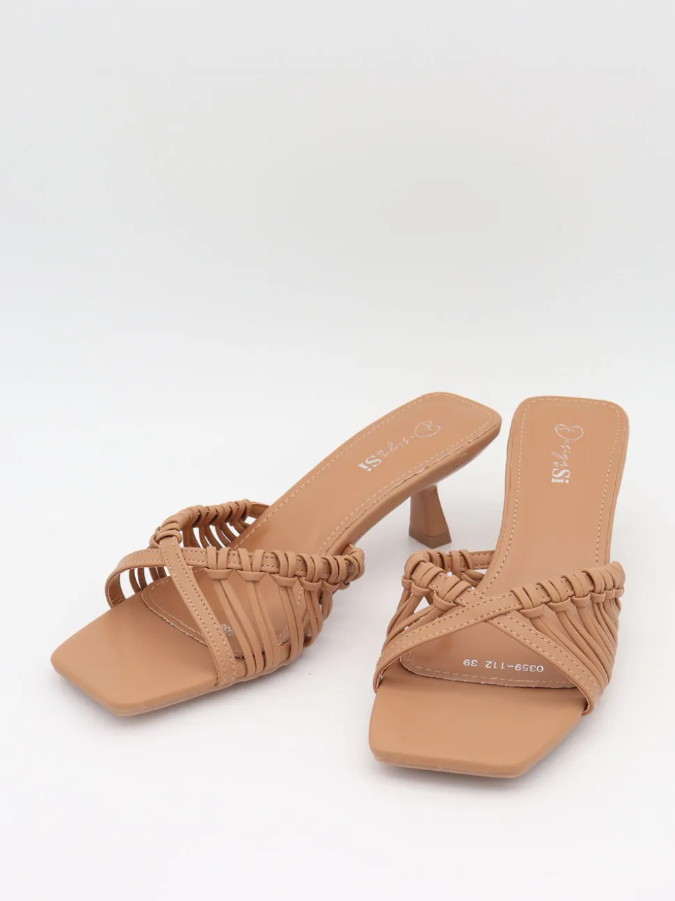 Elba mules med fletdetaljer - Beige