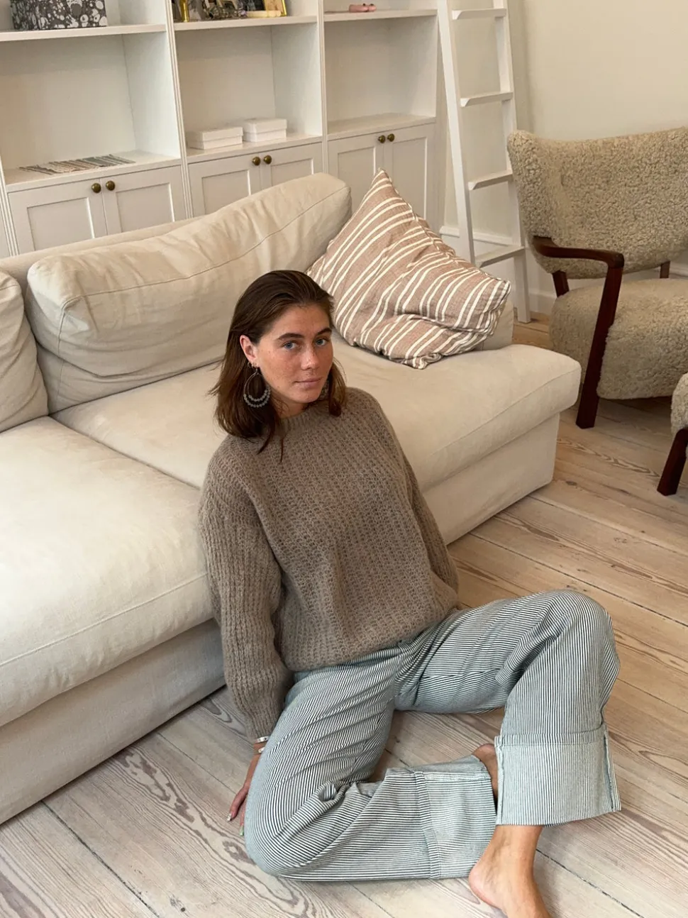 Elina striktrøje - Beige