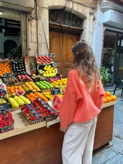 Elina striktrøje - Koral orange