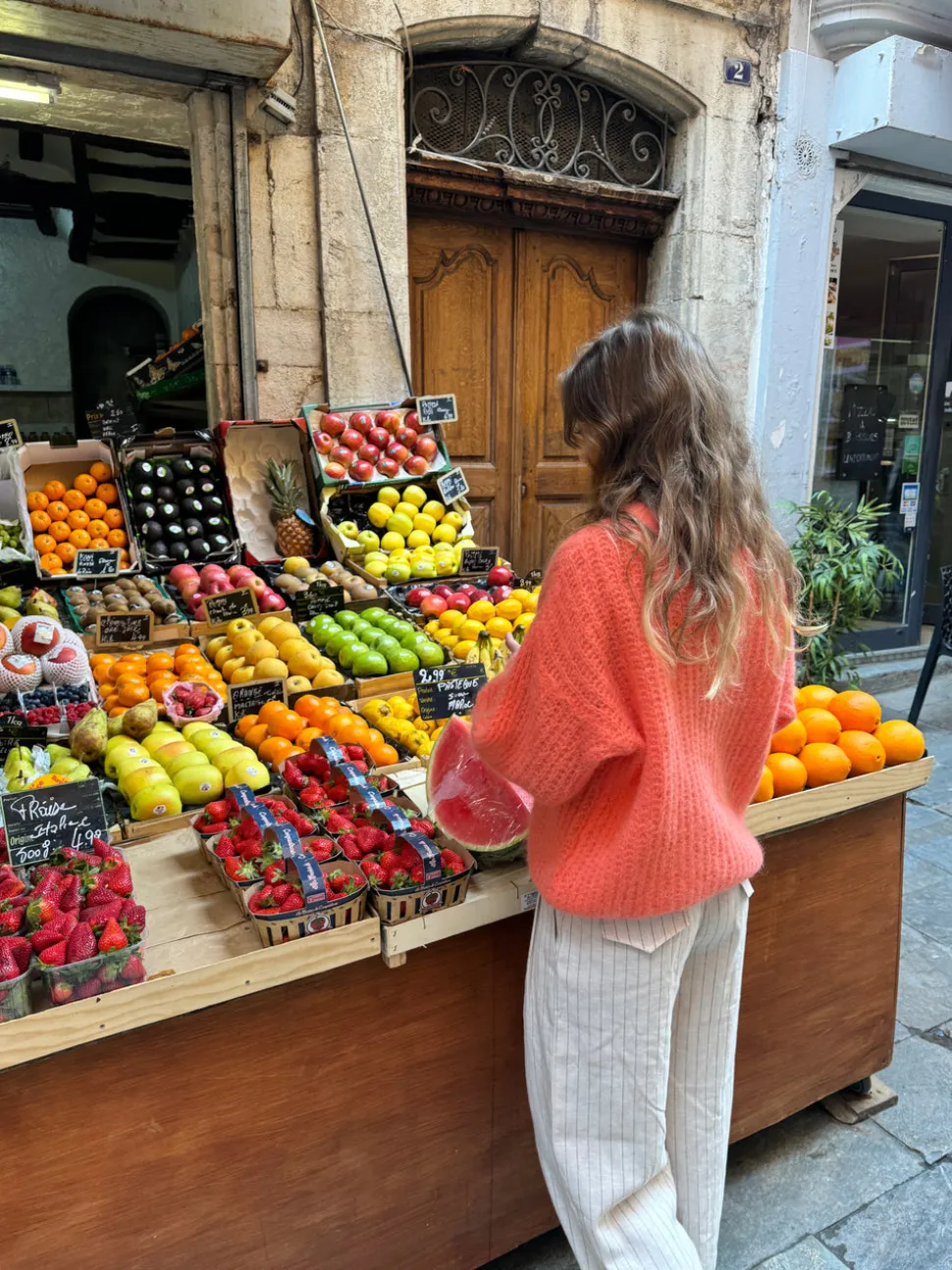 Elina striktrøje - Koral orange