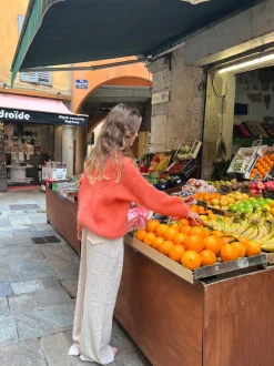 Elina striktrøje - Koral orange