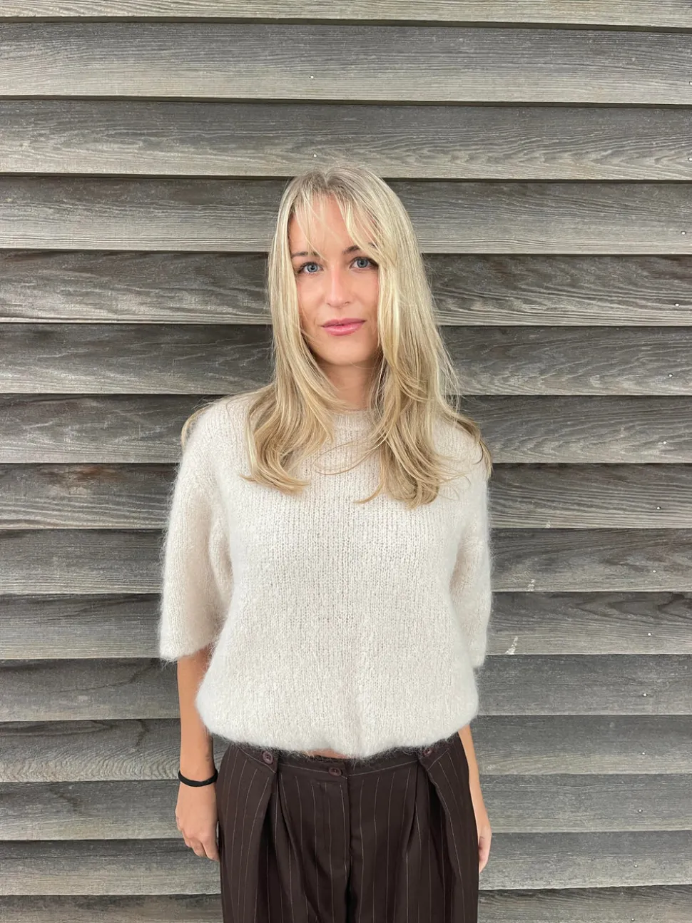 Elise t-shirt strik - Beige