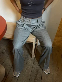 Ellen herringbone bukser - Grå