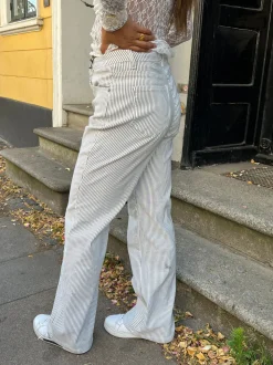 Elsa stribede jeans - Hvid