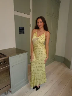 Emily maxikjole med blomster - Gul