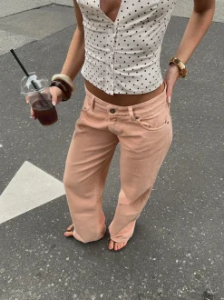Emmaline lavtaljede jeans - Orange