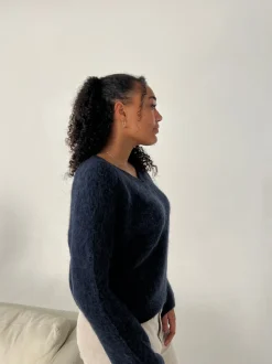 Esma striktrøje - Navy