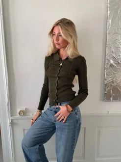 Esmeralda polo cardigan - Kaki