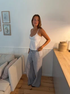 Esmerina stribede bukser - Blå/hvid