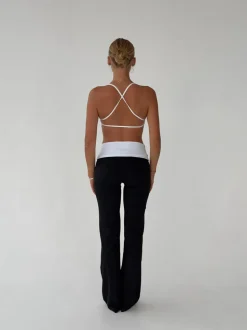 Essential folded yoga pants - Jet black/cloud