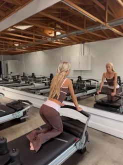 Essential folded yoga pants - Espresso/candyfloss
