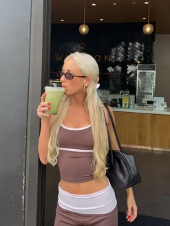 Essential tank top - Espresso/candyfloss