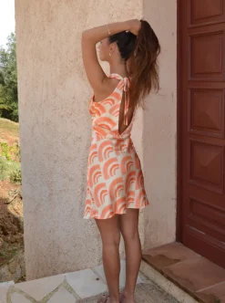 Evie kjole med mønster - Orange