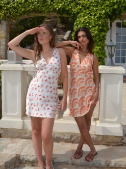Evie kjole med mønster - Orange