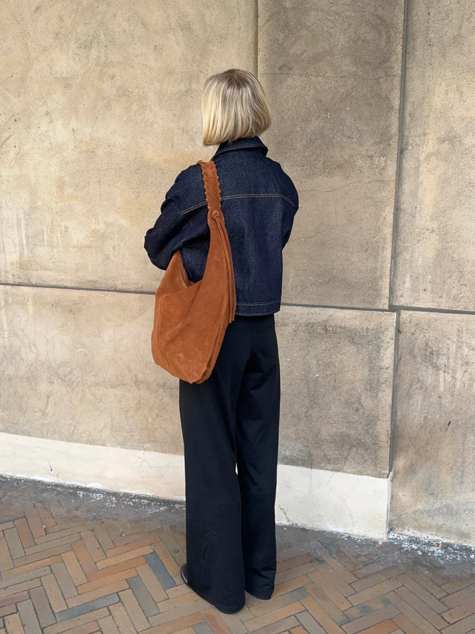 Fiala suede taske - Brun