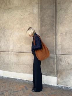 Fiala suede taske - Brun
