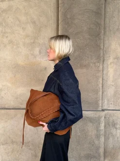 Fiala suede taske - Brun
