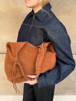 Fiala suede taske - Brun