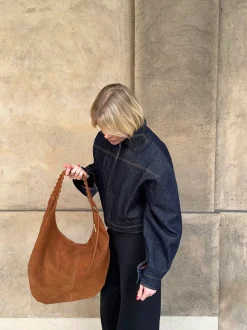 Fiala suede taske - Brun
