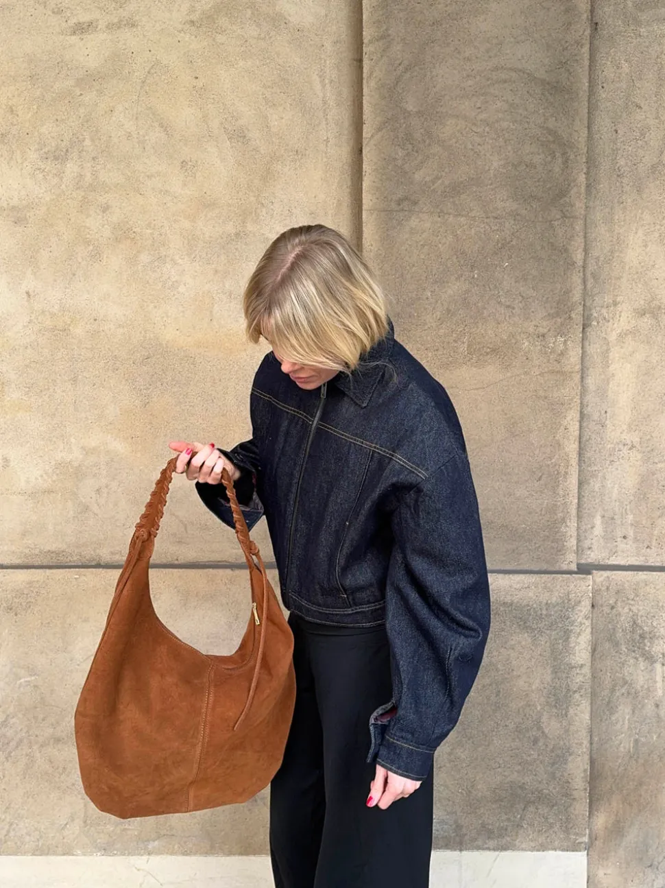 Fiala suede taske - Brun