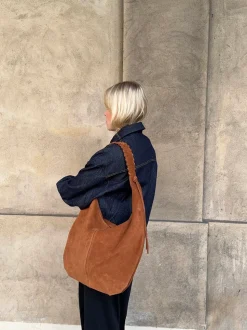 Fiala suede taske - Brun