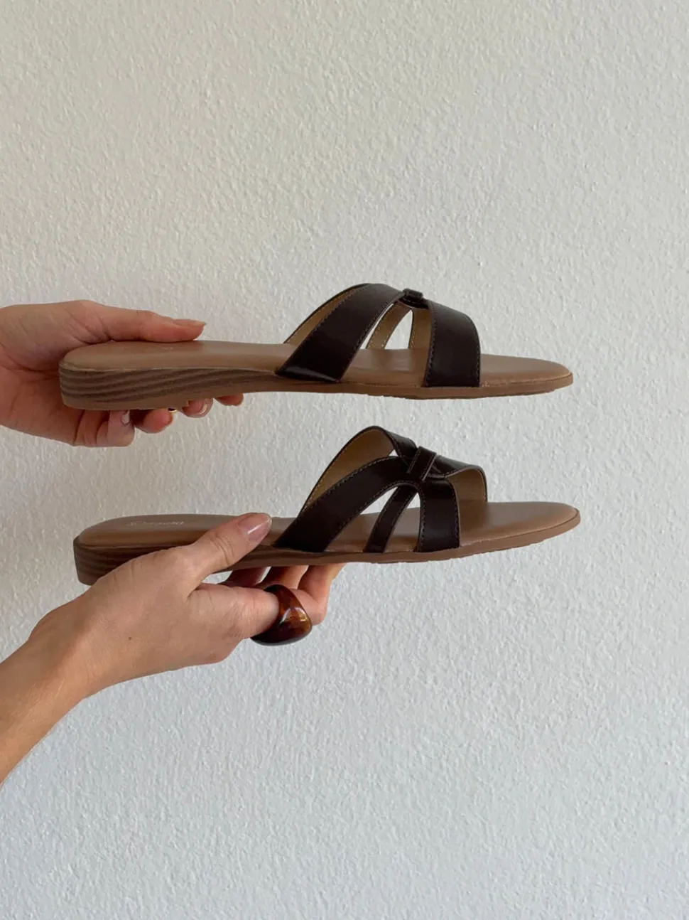 Figma sandaler - Mørkebrun/beige