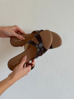 Figma sandaler - Mørkebrun/beige