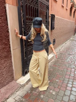 Fillina jeans med bælte - Gul