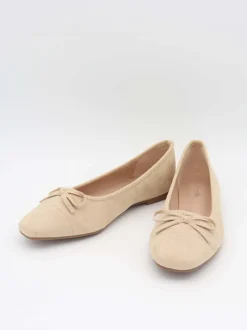 Fione ballerinaer i ruskind - Beige