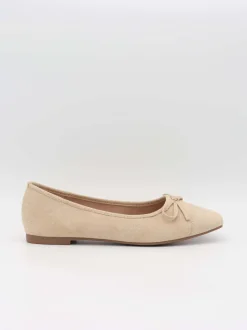 Fione ballerinaer i ruskind - Beige