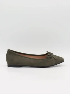 Fione ballerinaer i ruskind - Kaki