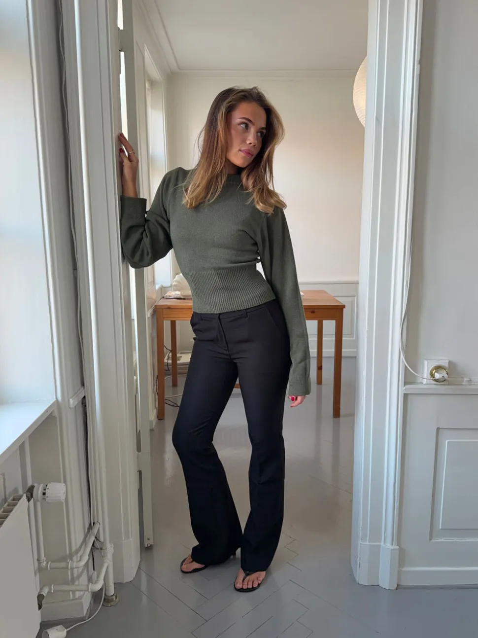 Flare bukser med lommer - Sort