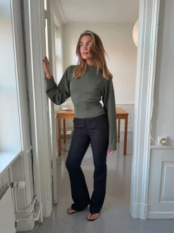 Flare bukser med lommer - Sort