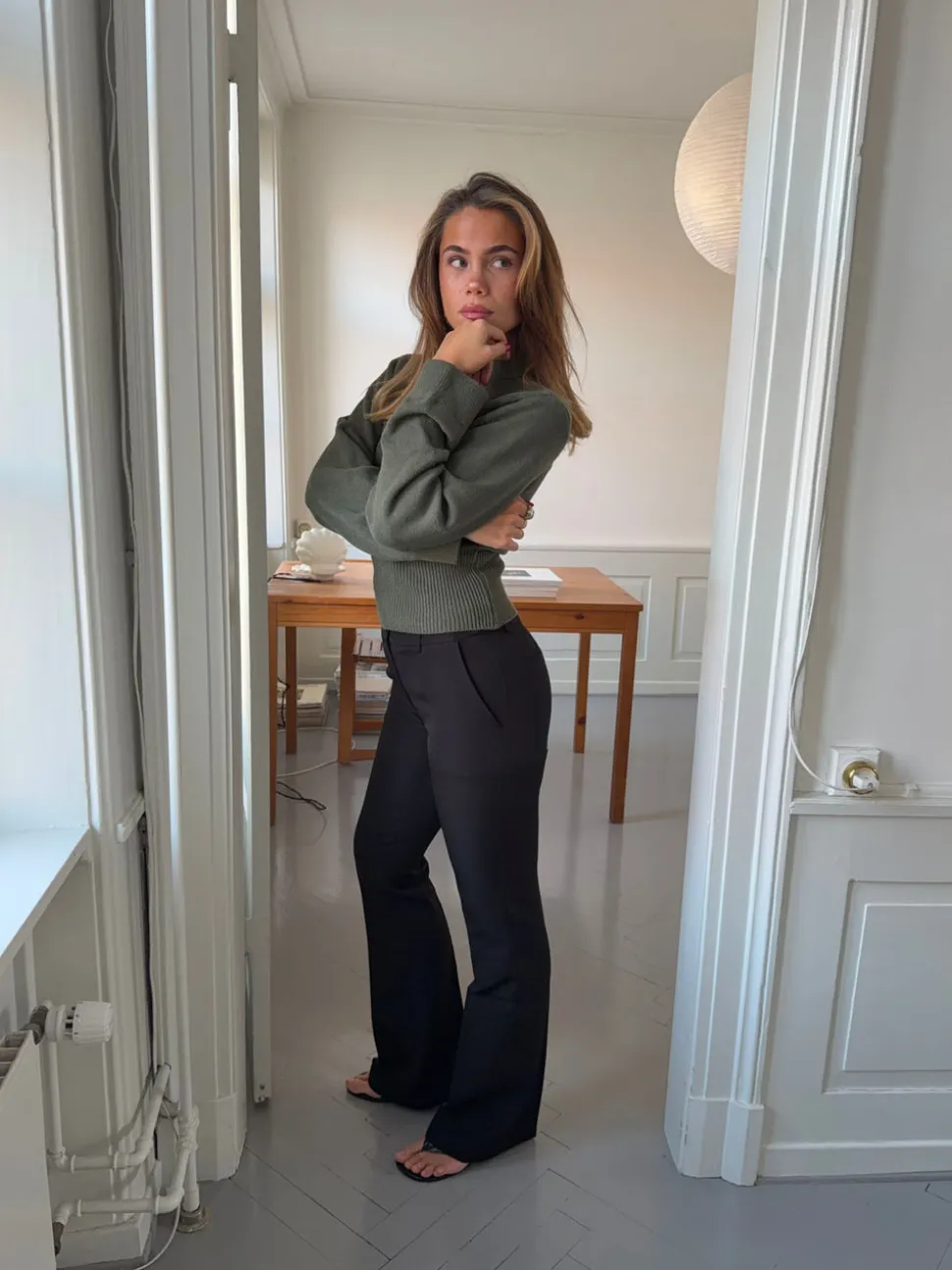 Flare bukser med lommer - Sort