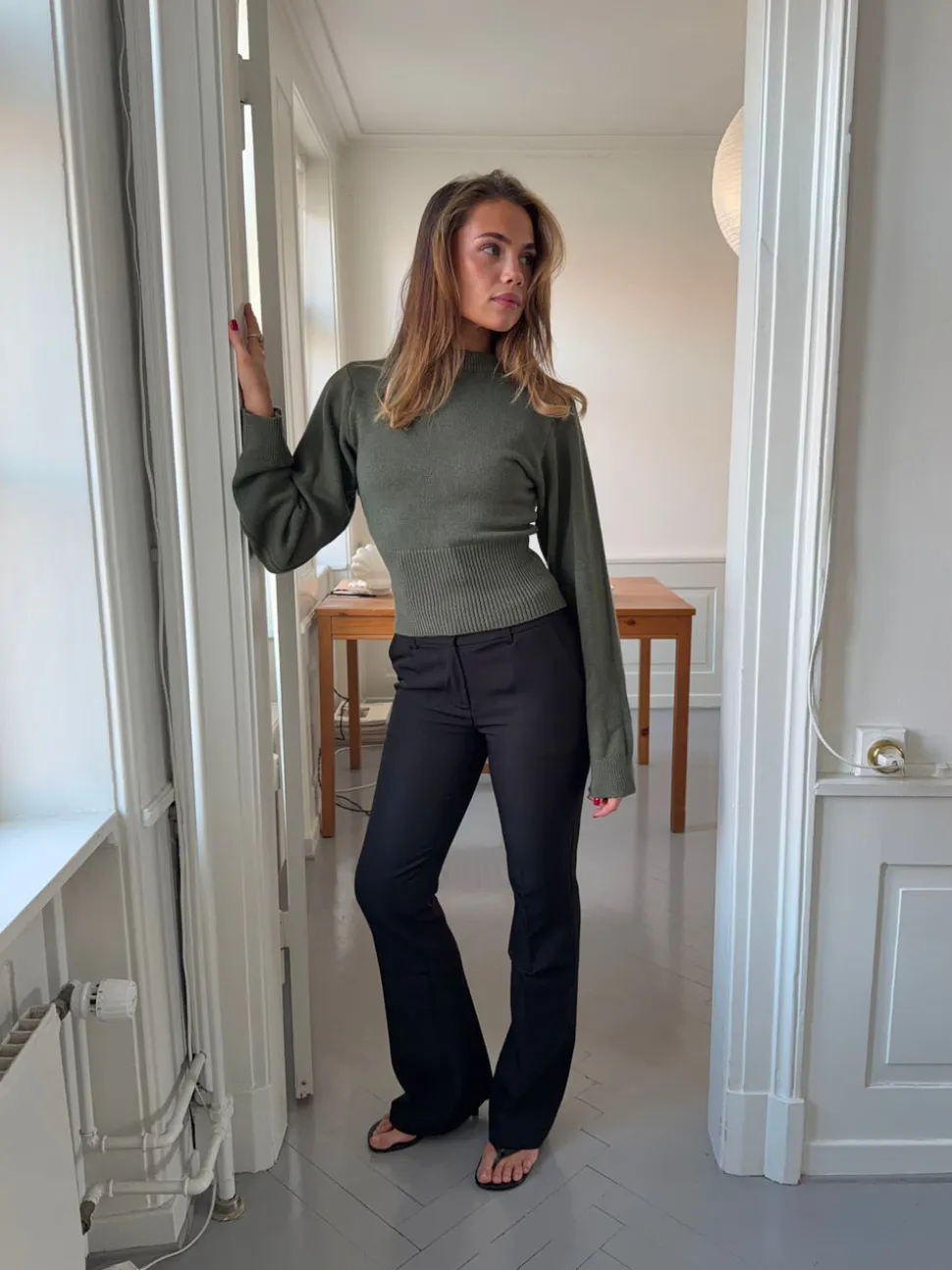 Flare bukser med lommer - Sort