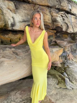 Flora maxikjole - Gul