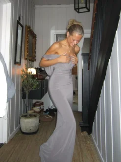 Flora maxikjole - Taupe
