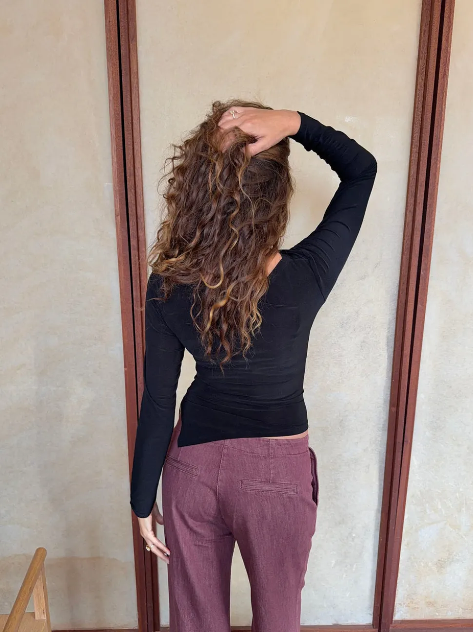 Florine bluse med lange ærmer - Sort