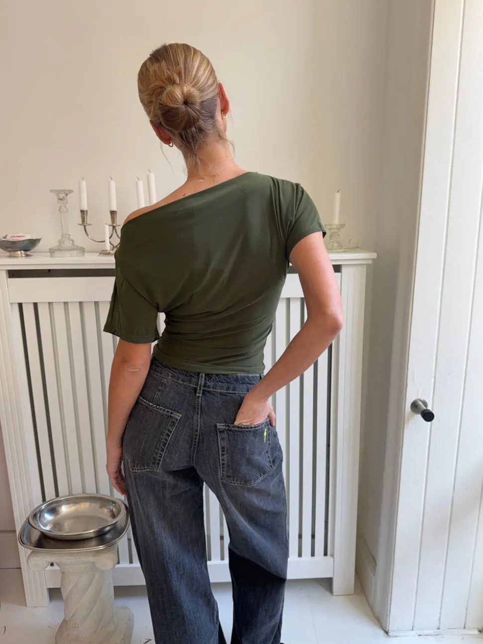 Florine figursyet t-shirt - Kaki