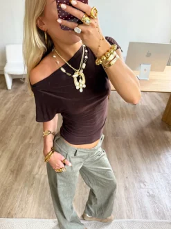 Florine figursyet t-shirt - Brun