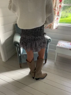 Floriza nederdel - Grå/hvid