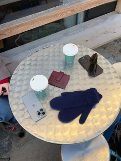 Fluffy handsker - Navy